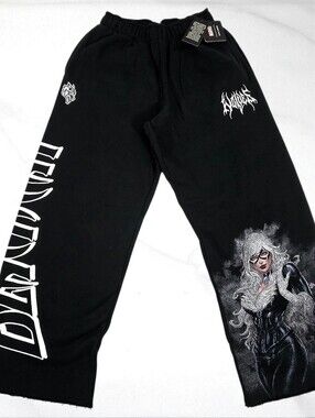 Darc Sport Marvel Black Cat Durst Oversized Wide Leg Energy Sweats • XS